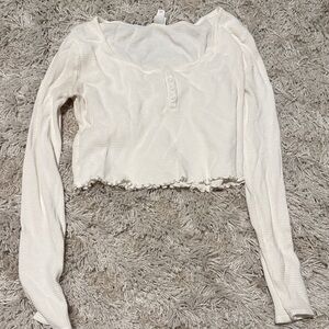 Women's White Long Sleeve Top